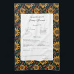 Familie Recept Heirloom Zonnebloem Rustiek Theedoek<br><div class="desc">Keepsake familie recept theedoek. Deel het chili recept van oom Jim of het favoriete Thanksgiving ovenschotelgerecht van tante Aggie. Elegant en eenvoudig sjabloon ontwerp kan gemakkelijk worden aangepast om uw familierecepten te delen als moederdag, verjaardagscadeaus of kerstcadeaus. Aangepaste familienaam met initialen. Kleuren kunnen worden gewijzigd. Geweldig voor familiegiften of voor...</div>