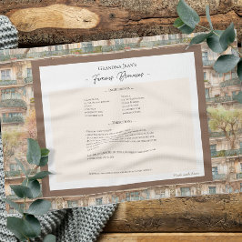 Familie Recept Keepsake appartement patroon Theedoek