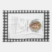 Familie Recept Keepsake Foto Gingham Keukenhanddoe Theedoek (Horizontaal)