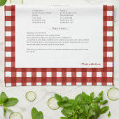 Familie Recept Keepsake Foto Gingham Theedoek (Gevouwen)