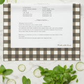Familie Recept Keepsake Foto Gingham Theedoek (Gevouwen)