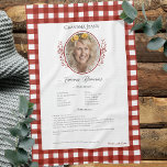 Familie Recept Keepsake Foto Gingham Theedoek<br><div class="desc">Keepsake familie recept theedoek. Deel het chili recept van oom Jim of het favoriete Thanksgiving ovenschotelgerecht van tante Aggie. Elegant en eenvoudig sjabloon ontwerp kan gemakkelijk worden aangepast om uw familierecepten te delen als moederdag, verjaardagscadeaus of kerstcadeaus. Aangepaste familienaam met initialen. Kleuren kunnen worden gewijzigd. Geweldig voor familiegiften of voor...</div>