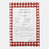 Familie Recept Keepsake Heirloom Gingham Theedoek (Verticaal)