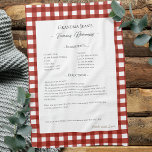 Familie Recept Keepsake Heirloom Gingham Theedoek<br><div class="desc">Keepsake familie recept theedoek. Deel het chili recept van oom Jim of het favoriete Thanksgiving ovenschotelgerecht van tante Aggie. Elegant en eenvoudig sjabloon ontwerp kan gemakkelijk worden aangepast om uw familierecepten te delen als moederdag, verjaardagscadeaus of kerstcadeaus. Aangepaste familienaam met initialen. Kleuren kunnen worden gewijzigd. Geweldig voor familiegiften of voor...</div>