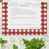 Familie Recept Keepsake Heirloom Kerst Bloemen Theedoek (Gevouwen)