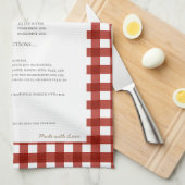 Familie Recept Keepsake Heirloom Kerst Bloemen Theedoek (Quarter Fold)