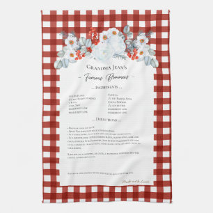 Familie Recept Keepsake Heirloom Kerst Bloemen Theedoek