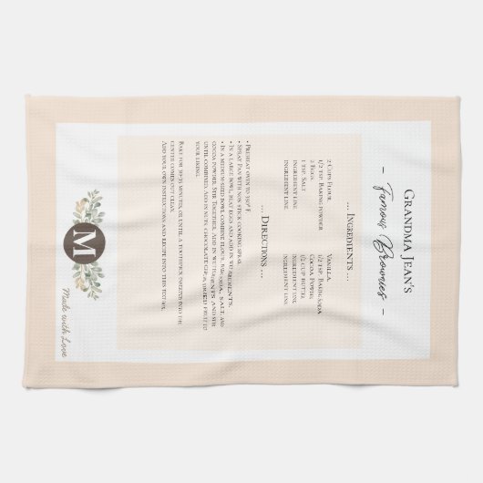 Familie Recept Keepsake Heirloom Theedoek (Horizontaal)