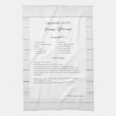 Familie Recept Keepsake Heirloom Wood Theedoek (Verticaal)