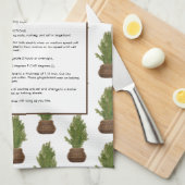 Familie Recept Kerstboom Vakantie Keepsake Theedoek (Quarter Fold)
