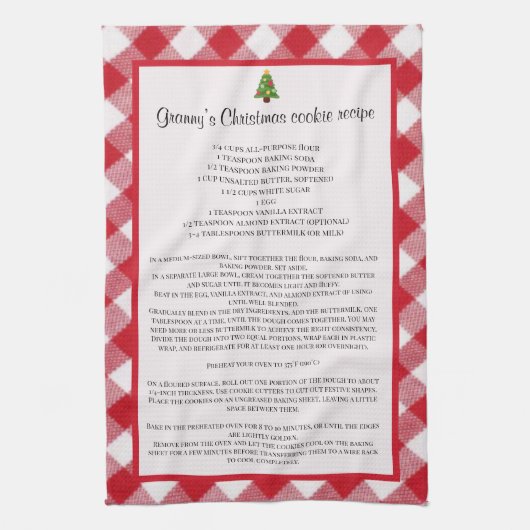 Familie recept Kerstmis Theedoek (Verticaal)