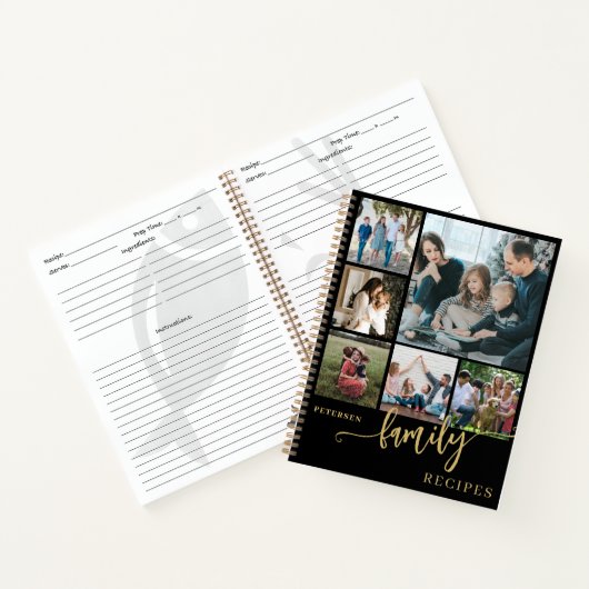 Familie recepten foto collage receptenboek notitieboek (Binnen)