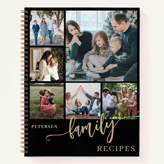 Familie recepten foto collage receptenboek notitieboek (Voorkant)