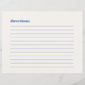 Familie Recepten Retro  Blue Recept Kaart (Achterkant)