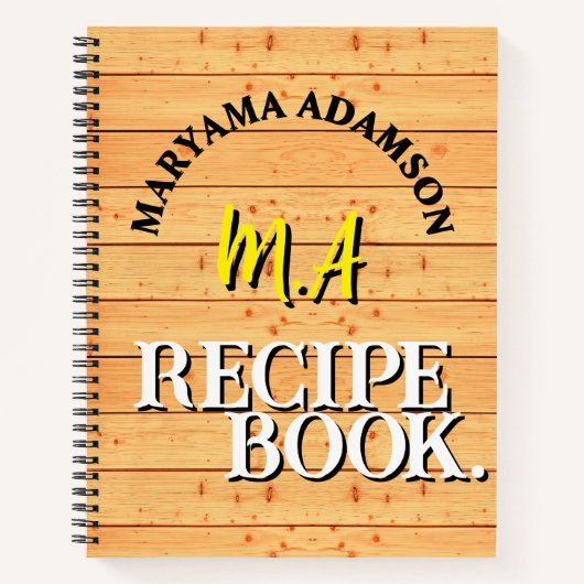 familie receptenboek. | rustieke houten notitieboek (Voorkant)