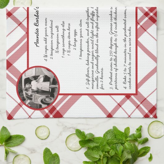 Familie Recipe Keepomwille Foto Kerstmis Theedoek (Gevouwen)