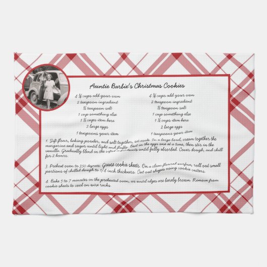 Familie Recipe Keepomwille Foto Kerstmis Theedoek (Horizontaal)
