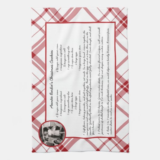 Familie Recipe Keepomwille Foto Kerstmis Theedoek (Verticaal)