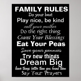FAMILIE-REGELS 2, inspiratie voor een gelukkig gez Poster