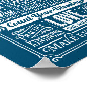 Familie Regels Typografie House Rules Cute Poster (Hoek)