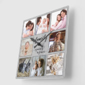 Familie Reis naar Forever Rustic Foto Collage Vierkante Klok (Hoek)