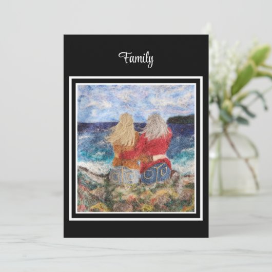 Familie Relatie Dames Ocean Uitzicht Vermist U Bedankkaart (Staand voorkant)