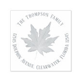 Familie retour adres Eenvoudige bladeren Zelfinktende Stempel (Design)