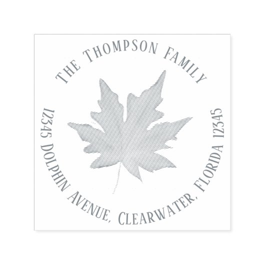 Familie retour adres Eenvoudige bladeren Zelfinktende Stempel (Design)