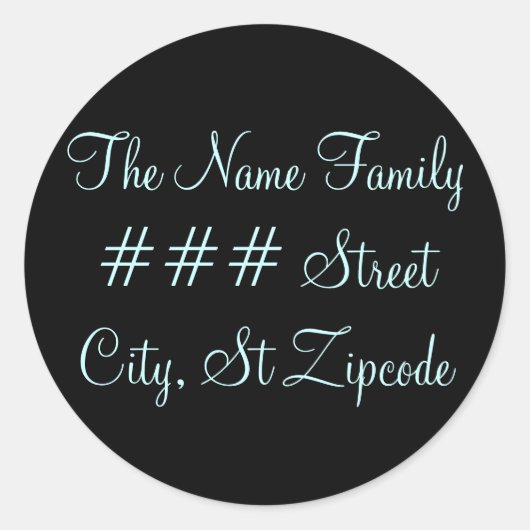 Familie retour adreslabel - Personaliseer info Ronde Sticker (Voorkant)