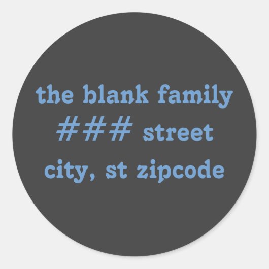 Familie retour adreslabels - Personaliseer info Ronde Sticker (Voorkant)