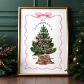 Familie  Retro Boerderij Verse Kerstbomen Poster