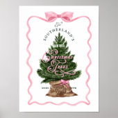 Familie  Retro Boerderij Verse Kerstbomen Poster (Voorkant)