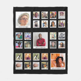 Familie Retro fotocollage Fleece Deken