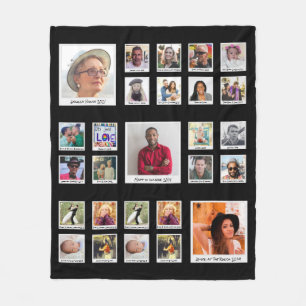 Familie Retro fotocollage Fleece Deken