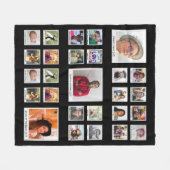 Familie Retro fotocollage Fleece Deken (Voorkant (Horizontaal))