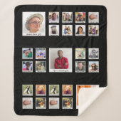 Familie Retro fotocollage Sherpa Deken (Voorkant)