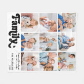 Familie Retro gepersonaliseerde 9 fotocollage Fleece Deken (Voorkant (Horizontaal))