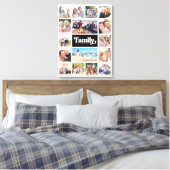 Familie Retro Typografie Fotocollage 16 Afbeelding Canvas Afdruk (Insitu (Slaapkamer))