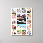 Familie Retro Typografie Fotocollage 16 Afbeelding Canvas Afdruk (Voorkant)
