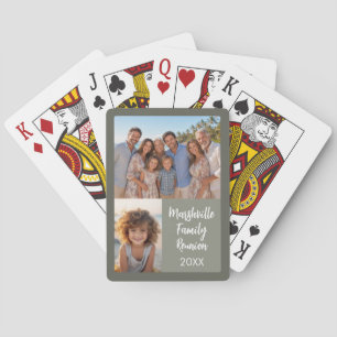 Familie Reünie 2 Foto collage - grijs Pokerkaarten