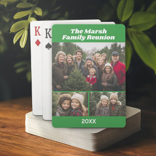 Familie Reünie 3 Foto collage - groen Pokerkaarten