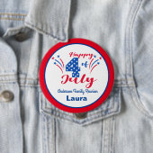 Familie Reünie 4 juli Viering Ronde Button 4,0 Cm (In situ)