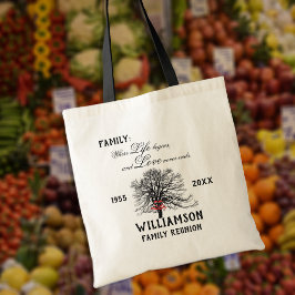 Familie Reünie Aandenken Boom Levenscitaat Tote Bag