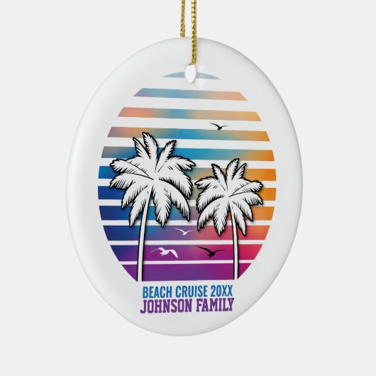 Familie Reünie Aangepaste Cruise Vakantie Keramisch Ornament (Rechts)