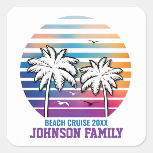 Familie Reünie Aangepaste Cruise Vakantie Vierkante Sticker