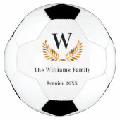 Familie reünie aangepaste monogram naam goud voetbal (Voorkant)