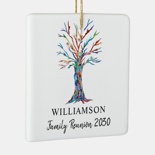 Familie reünie aangepaste naam gezinstructuur keramisch ornament (Rechts)