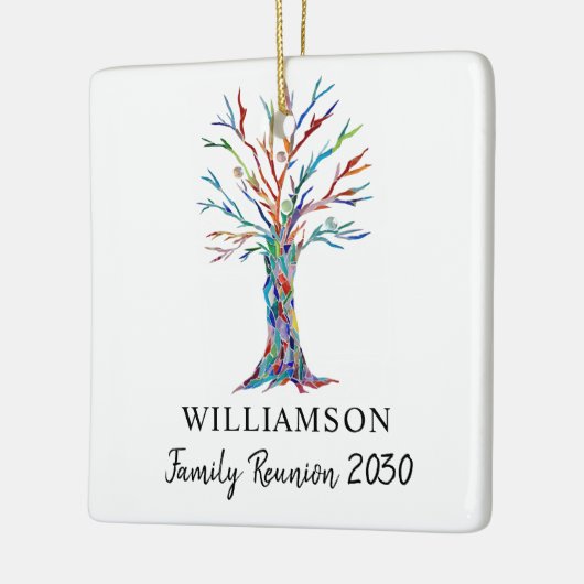 Familie reünie aangepaste naam gezinstructuur keramisch ornament (Links)