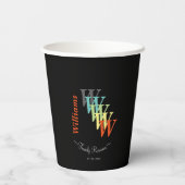 Familie reünie aangepaste tekst kleurrijk papieren bekers