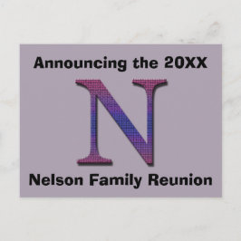 Familie reünie Aankondiging Achternaam Brief N Briefkaart